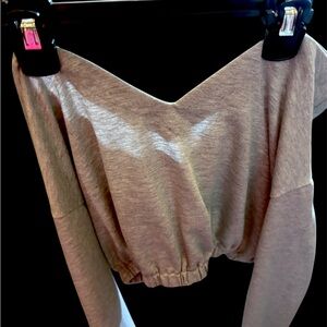 Women's Gray  Long Sleeve crop Top